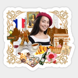 France Collage Concept Sticker